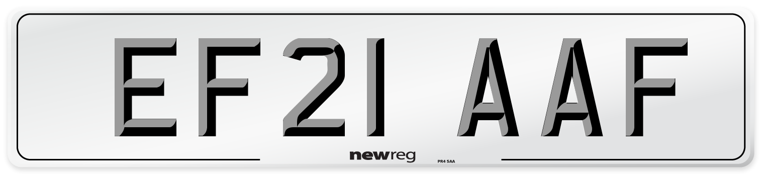 EF21 AAF Number Plate from New Reg